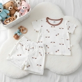 Bộ cộc Tencel kháng khuẩn tag gấu trắng cho bé