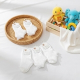 Tất vớ cổ ren bèo trắng BAMI XIONG cho bé gái