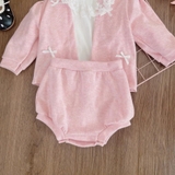 Set bộ chip len hồng 4 chi tiết cho bé gái