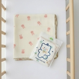 Khăn xô đa năng 4 lớp viền ziczac túi gấu