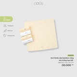 Hộp 5 khăn sữa Nous bamboo vàng mix trắng họa tiết