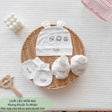 Set BTBC kèm mũ Happy chấm bi in họa tiết