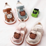 Giày tập đi màu phối họa tiết gấu nâu có kèn cho bé