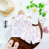 Bộ đùi cổ sen tay sát nách thun lạnh cho bé