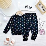 Bộ tay dài quần dài Minkymom họa tiết thỏ