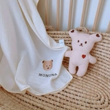 Chăn xô muslin 2 lớp Monona bo viền thếu gấu