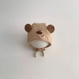 Mũ nón cotton cột dây tai gấu cho bé