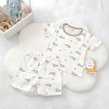 Bộ cộc Tencel kháng khuẩn tag gấu trắng cho bé