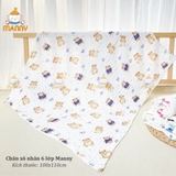 Khăn tắm xô nhăn 6 lớp Manny không viền in họa tiết