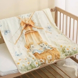 Chăn muslin hạt đậu họa tiết vườn cổ tích cho bé