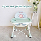 Ghế ăn dặm Honper họa tiết gấp gọn có ngã lưng