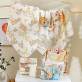 Set túi 2 khăn tắm xô viền họa tiết cổ tích cho bé