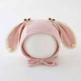 Mũ nón cột dây tai Thỏ viền ren cho bé