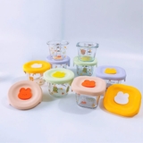 Hủ thủy tinh nắp silicon Lion Baby chia vạch 230ml