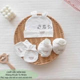 Set BTBC kèm mũ Happy chấm bi in họa tiết