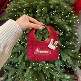 Túi xách Banma lông cừu đính thỏ cho bé gái