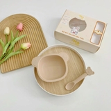 Chén bát ăn dặm silicon Mumbebe kèm thìa cho bé
