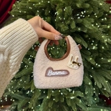 Túi xách Banma lông cừu đính thỏ cho bé gái