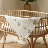 Khăn tắm xô nhăn 6 lớp Manny không viền in họa tiết