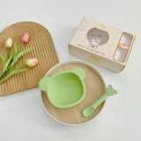 Chén bát ăn dặm silicon Mumbebe kèm thìa cho bé