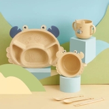 Set khay ăn dặm lúa mạch hình cua