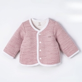 Áo khoác Nous chần bông màu hồng in họa tiết