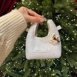 Túi xách Banma lông cừu đính thỏ cho bé gái