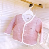 Áo khoác Nous chần bông màu hồng in họa tiết