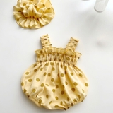 Body 2 dây chấm bi màu vàng cho bé