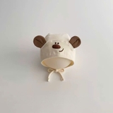Mũ nón cotton cột dây tai gấu cho bé