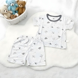 Bộ cộc Tencel kháng khuẩn tag gấu trắng cho bé