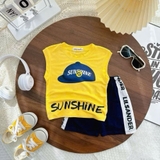 Bộ sát nách Minky mom in hình nón thể thao cho bé