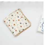 Khăn xô đa năng 4 lớp viền ziczac túi gấu