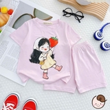 Bộ cộc thun lạnh Minwoo Baby in hoạt hình cho bé