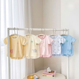 Bộ cộc cài vai HG Kids họa tiết phối quần vạt bầu