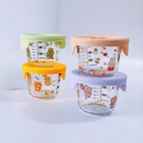 Hủ thủy tinh nắp silicon Lion Baby chia vạch 230ml