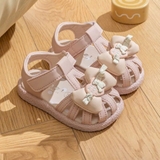 Giày sandal tập đi nơ đính gấu Love Bear cho bé