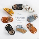 Giày sandal tập đi quai ngang chất da cho bé trai
