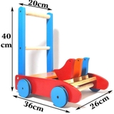 Xe tập đi bằng gỗ 3 con gà