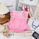 Đầm ren phối viền cổ