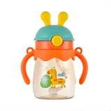 Bình nước tai thỏ hình động vật kèm dây đeo 370ml