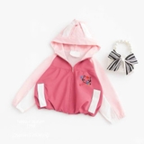 Áo khoác gió hồng tai thỏ Hello Kitty cho bé gái