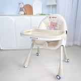 Ghế ăn dặm Honper họa tiết gấp gọn có ngã lưng