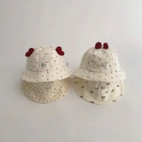 Mũ nón vành Handuoer nền trắng họa tiết cho bé