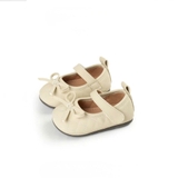 Giày búp bê tập đi da trần chỉ đính nơ cho bé gái