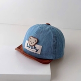 Mũ nón lưỡi trai màu jean Lucky hình gấu