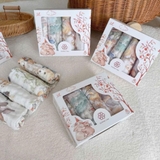 Hộp 4 khăn sữa cotton organic 4 lớp Bubble Tree họa tiết cổ tích
