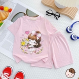 Bộ cộc thun lạnh Minwoo Baby in hoạt hình cho bé
