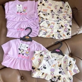 Đầm váy suông cộc tay hình Mickey và Donald cho bé gái