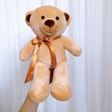 Gấu bông Teddy lông trơn nơ cổ size nhỏ